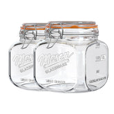 Dwbligt half-gallon mason jar with hinged lid for airtight food storage.