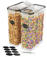 DWËLLZA KITCHEN cereal dispenser 2-pack with clear bodies for quick checks and freshness