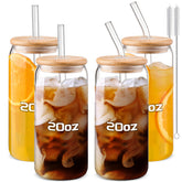 DWTS Danweitesi 20oz glass cups with lids and straws for everyday coffee and beverages.