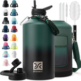 DYSANKY 1-gallon insulated water bottle keeps drinks cold for long hikes.