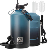 DYSANKY 1-gallon insulated bottle keeps drinks cold on long hikes.