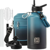 DYSANKY 64 oz insulated bottle with straw for convenient hydration on workouts