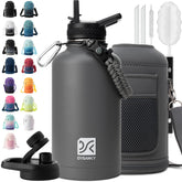 DYSANKY insulated bottle with straw for easy sipping on hikes and workouts.