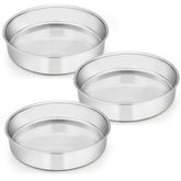 E-far 9½-inch cake pan trio on countertop for even-layered cakes