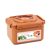 e-jen premium kimchi sauerkraut container with inner vacuum lid in brown earthenware for improved fermentation
