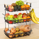 EACONPT 3 tier fruit basket with banana hooks keeps produce organized on your counter