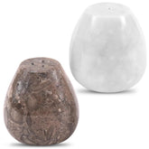EARTHEN CRAFTS marble salt and pepper set in oceanic white for a refined kitchen touch