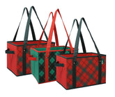 Earthwise Deluxe Collapsible Bag, holiday design open for easy loading