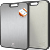 Easierr extra-large titanium cutting board with juice groove for mess-free prep.
