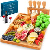 Easoger cheese board extra-large top view with ample serving space.