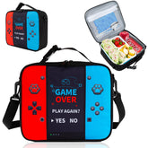 Easozoom game console lunch bag front view with bold gamer design for school