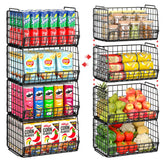 easykitch 4-pack stackable pantry baskets organize items and save cabinet space.