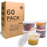 EasyTrip 16oz deli containers with lids show airtight seal for freshness.