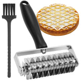 Ecavria pastry lattice roller close-up blade for precise pastry lattice patterns.