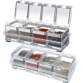 Eccliy 2-set acrylic seasoning organizer on countertop keeps spices tidy and accessible