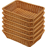 Eccliy 6 pack wicker bread baskets for organized serving and stylish table setting.
