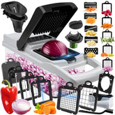 ECLENYES Vegetable Chopper 23-in-1 demonstrates versatile slicing for quick meal prep.