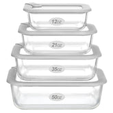 EcoEvo glass container 1cup with clear view and compact storage