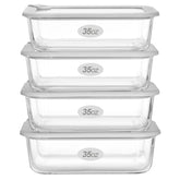 EcoEvo square 27oz glass container with silicone frame lid keeps leftovers fresh and easy to view.