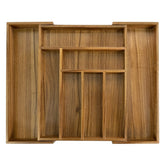 EcoFives luxury acacia drawer organizer with seven slots for flatware