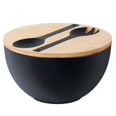 ECOHAGOU extra-large salad bowl with lid and servers for easy party serving.