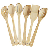 ECOSALL Healthy Wooden Spoons collection in beechwood for safe nonstick cooking and versatile tasks.