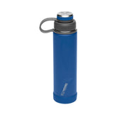 EcoVessel Boulder bottle front view in Navy Nightfall for durable daily hydration