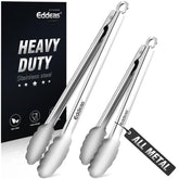 Eddeas all-metal tongs 9-inch heat-resistant for precise flipping of meats