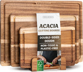 The EDELHAUS large acacia cutting board offers ample workspace for cooking prep.