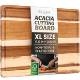 EDELHAUS Acacia XL Cutting Board main view, sturdy prep surface for chopping and serving