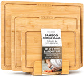 EDELHAUS bamboo cutting board set 3pc double-sided for versatile prep