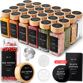 EDELHAUS square spice jars with bamboo lids for elegant pantry organization.