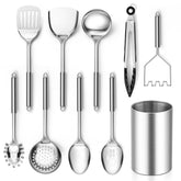 E-far 10-piece stainless steel utensils set for durable daily cooking.