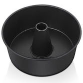 E-far Angel Food Cake Pan 10-inch with a non-stick surface for easy release and clean baking.