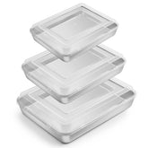 E-far baking pan with lid, large 12-4 inch, ideal for layered cakes and casseroles.