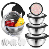 E-far mixing bowls with lids for organized prep and storage