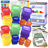 Efficient Nutrition Deluxe 28-piece containers on display for organized meal prep.