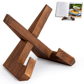 EFFORTICH cookbook stand front view highlights smooth pine wood finish for durable recipe display.