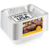 EHOMEA2Z Aluminum Pans front view shows sturdy, oven-ready trays for meal prep.