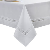 EHouseHome heavy-duty tablecloth with white lace, durable for spills and everyday use.