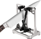 Ehoyal knife sharpener with self-adjusting-arms improves edge care