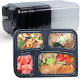 EKOSAVOR 34oz four-compartment container with leakproof lids for meals on the go