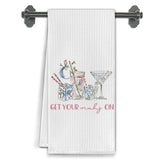 Elefeltclave Mahjong Cocktail Towel offers high absorbency for quick dish drying.