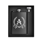 ELEGANTPARK hip flask with engraved letter A for a personalized monogram gift