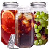 ElegantTime 64 oz wide-mouth mason jar trio for canning and storage