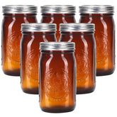 eleganttime amber mason jar 32oz wide mouth ideal for long-term canning and storage.