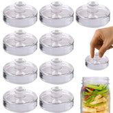Eleganttime 9-pack glass fermentation weights with easy grip handle for safer, mess-free removal.