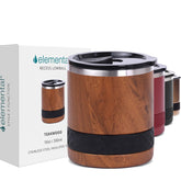 Elemental Recess lowball teak wood tumbler with smooth finish keeps drinks cool for hours.