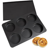 Elesinsoz 6-cup straight-side muffin pan with lid for uniform buns.