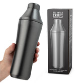 Elevated Craft Hybrid Cocktail Shaker with gunmetal finish and dual-wall insulation for cold drinks.